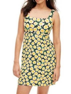 Diane Von Furstenberg poppy flower, yellow & green mini dress size 00 or XXS NWT